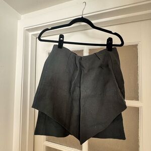 The Kooples Dark Green High-Waist Layered Skoirt